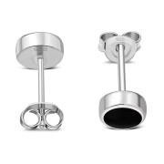 Black Onyx Sterling Silver Stud Earrings - e364